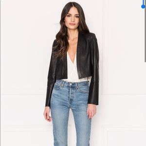 Lamarque leather cropped blazer
